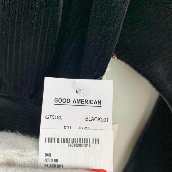 NWT Good American Dolman Velour Top In Black Size 2 - Picture 11 of 13